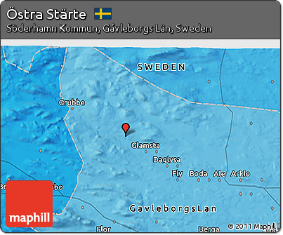 Political 3D Map of Östra Stärte