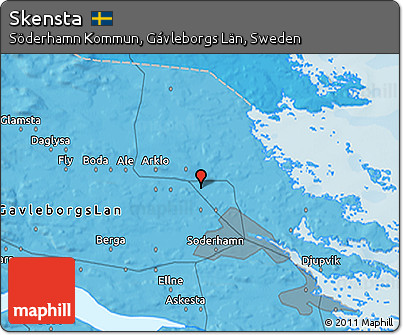 Political 3D Map of Skensta