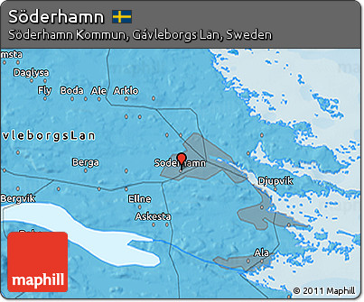 Political 3D Map of Söderhamn