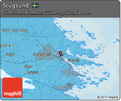 Political 3D Map of Stugsund