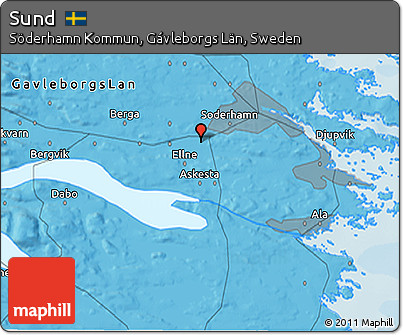 Political 3D Map of Sund
