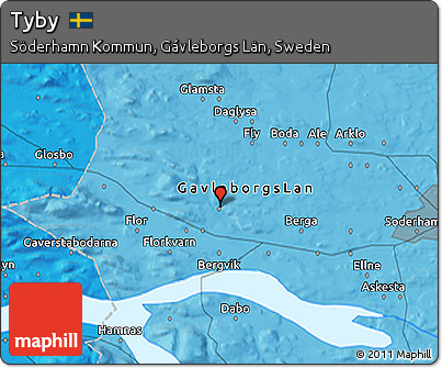 Political 3D Map of Tyby