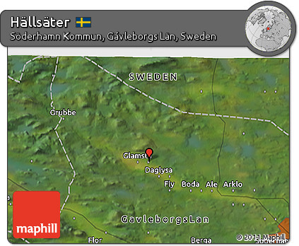 Satellite 3D Map of Hällsäter