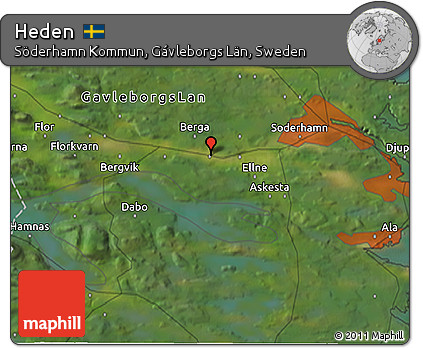 Satellite 3D Map of Heden