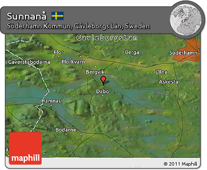 Satellite 3D Map of Sunnanå