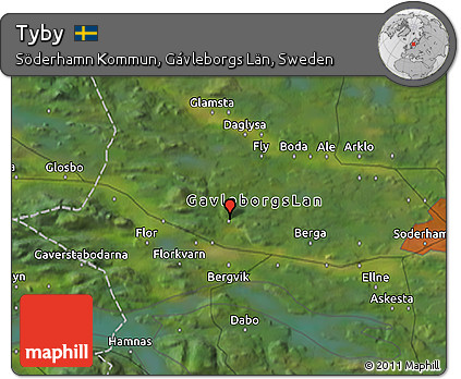 Satellite 3D Map of Tyby