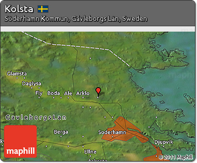 Satellite 3D Map of Kolsta