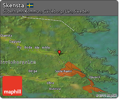 Satellite 3D Map of Skensta