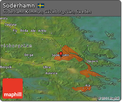Satellite 3D Map of Söderhamn