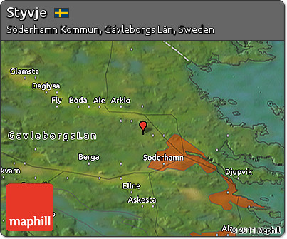 Satellite 3D Map of Styvje