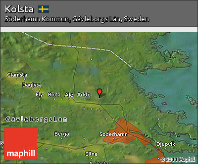 Satellite 3D Map of Kolsta