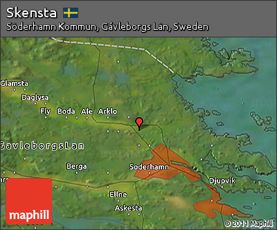 Satellite 3D Map of Skensta