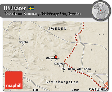 Shaded Relief 3D Map of Hällsäter