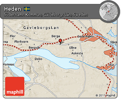 Shaded Relief 3D Map of Heden