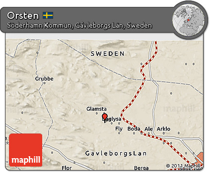 Shaded Relief 3D Map of Orsten