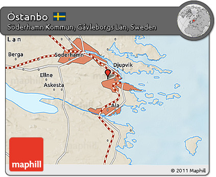 Shaded Relief 3D Map of Östanbo