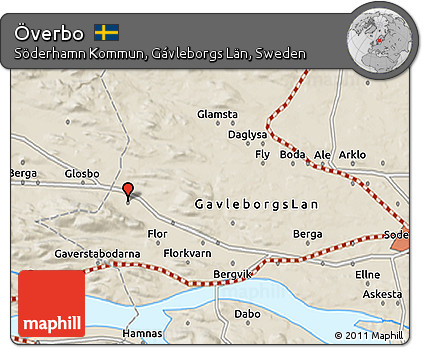 Shaded Relief 3D Map of Överbo