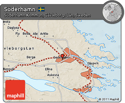 Shaded Relief 3D Map of Söderhamn
