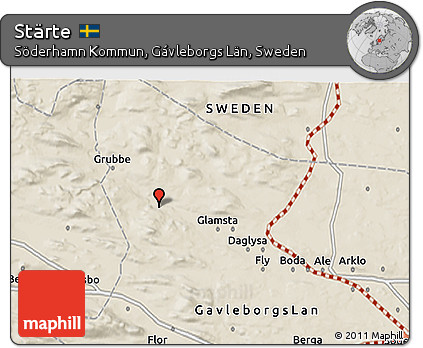 Shaded Relief 3D Map of Stärte