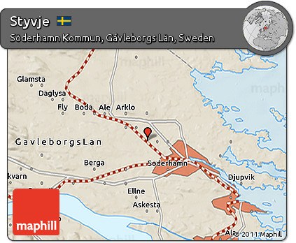Shaded Relief 3D Map of Styvje