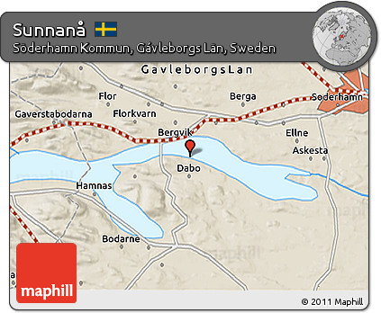 Shaded Relief 3D Map of Sunnanå