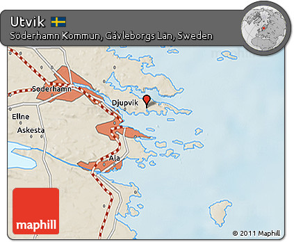 Shaded Relief 3D Map of Utvik