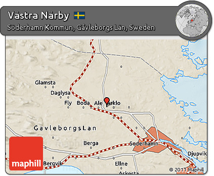 Shaded Relief 3D Map of Västra Närby