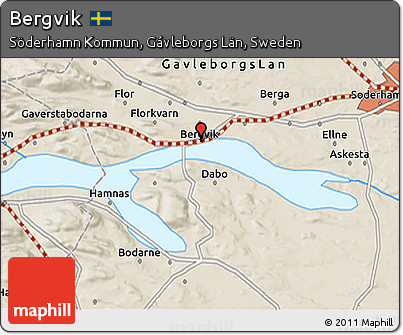 Shaded Relief 3D Map of Bergvik