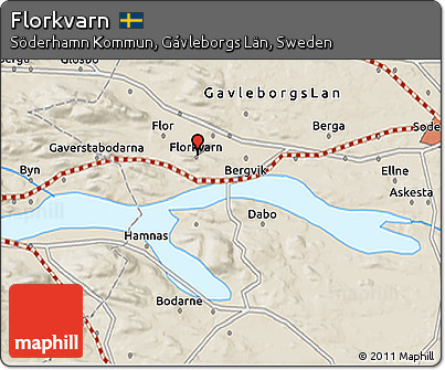 Shaded Relief 3D Map of Florkvarn