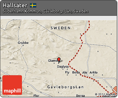 Shaded Relief 3D Map of Hällsäter