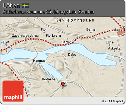 Shaded Relief 3D Map of Löten
