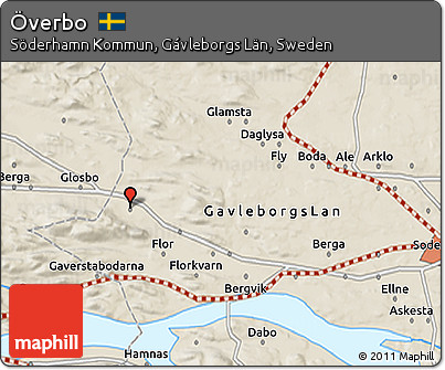 Shaded Relief 3D Map of Överbo