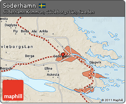 Shaded Relief 3D Map of Söderhamn