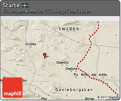 Shaded Relief 3D Map of Stärte