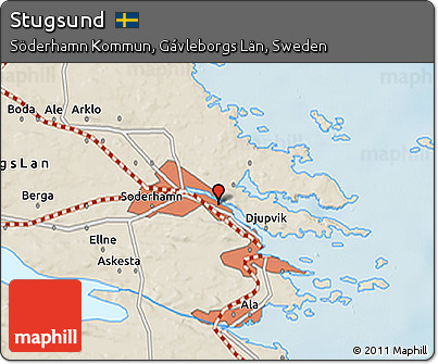 Shaded Relief 3D Map of Stugsund