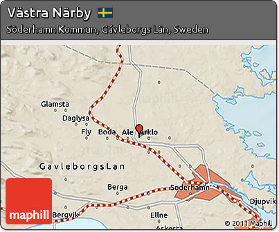 Shaded Relief 3D Map of Västra Närby