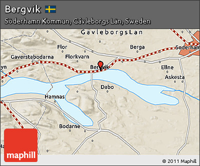 Shaded Relief 3D Map of Bergvik