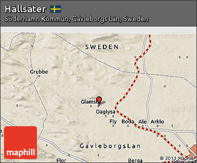 Shaded Relief 3D Map of Hällsäter