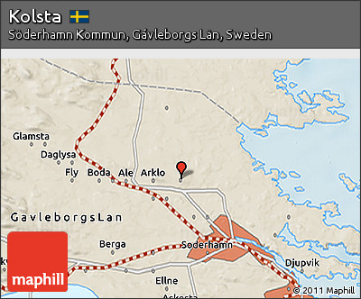 Shaded Relief 3D Map of Kolsta