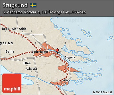 Shaded Relief 3D Map of Stugsund