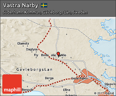 Shaded Relief 3D Map of Västra Närby