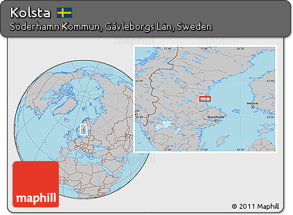 Gray Location Map of Kolsta