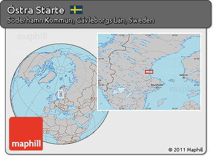 Gray Location Map of Östra Stärte