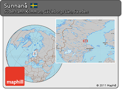Gray Location Map of Sunnanå