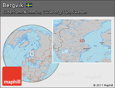 Gray Location Map of Bergvik