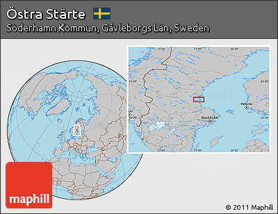 Gray Location Map of Östra Stärte
