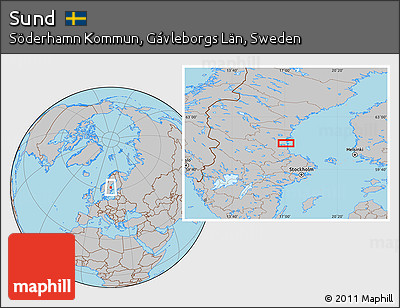 Gray Location Map of Sund