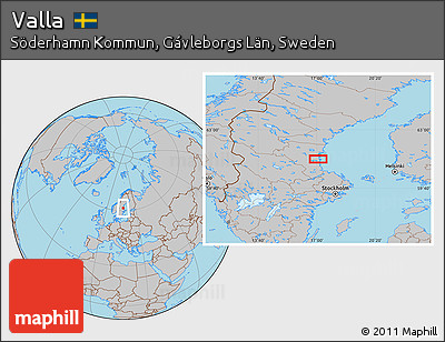 Gray Location Map of Valla
