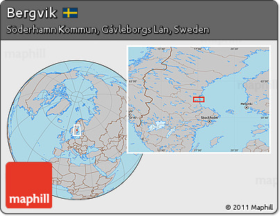 Gray Location Map of Bergvik