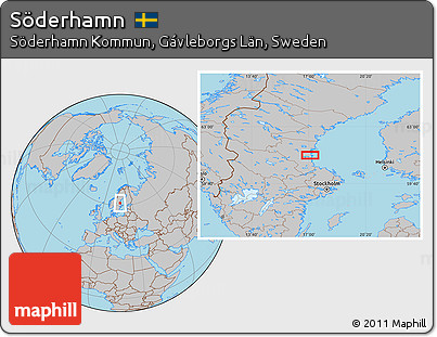 Gray Location Map of Söderhamn